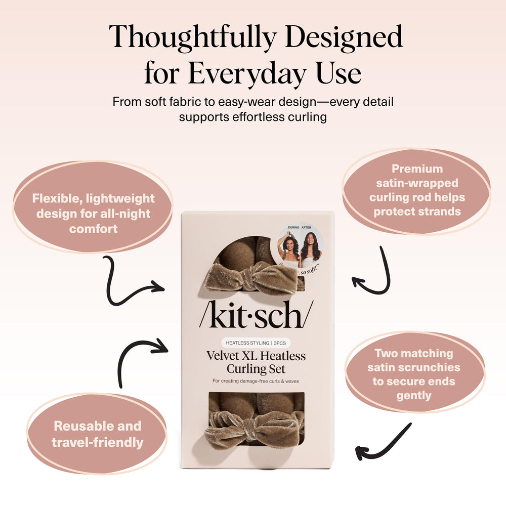 Kitsch Velvet XL coiffage nocturne, utilisation confortable pendant la nuit.