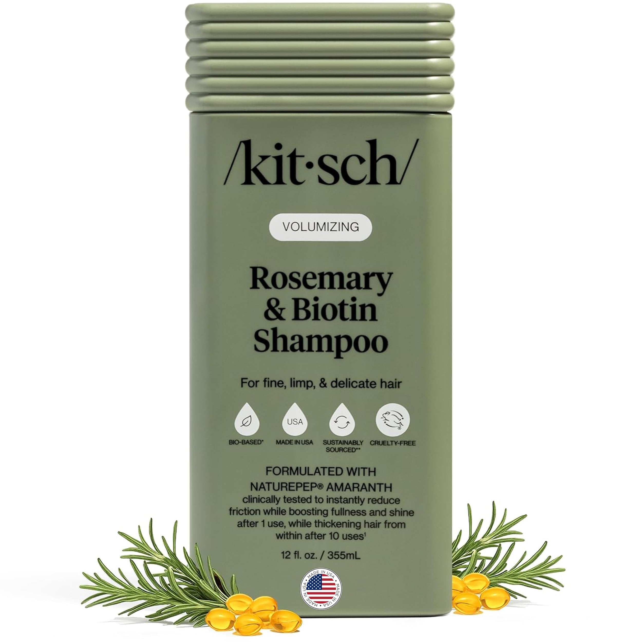 Kitsch voluminisant romarin-biotine – bouteille prête à l’emploi pour une routine volumisante.