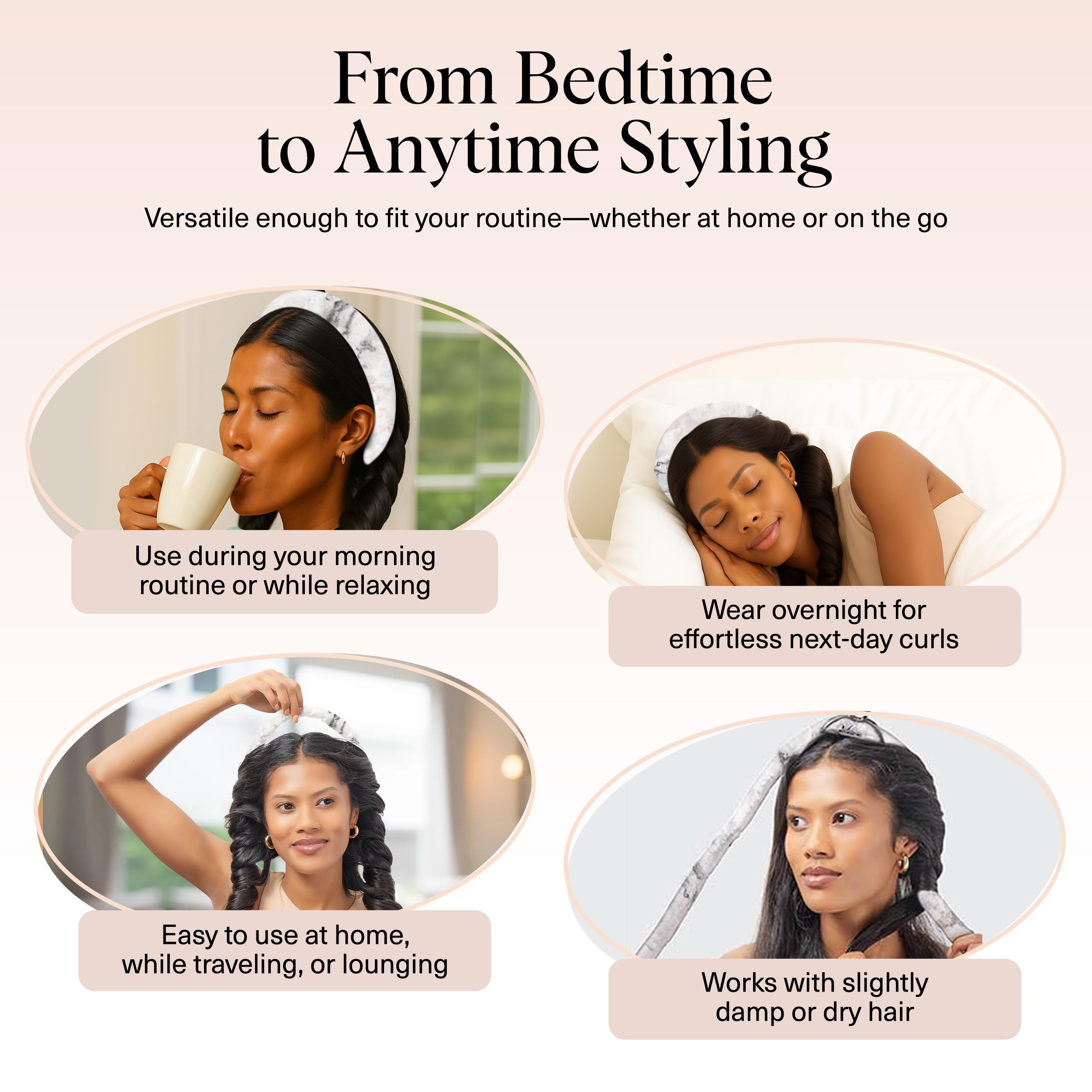Kitsch wrap-around: fixation douce sans marquage sur les cheveux.