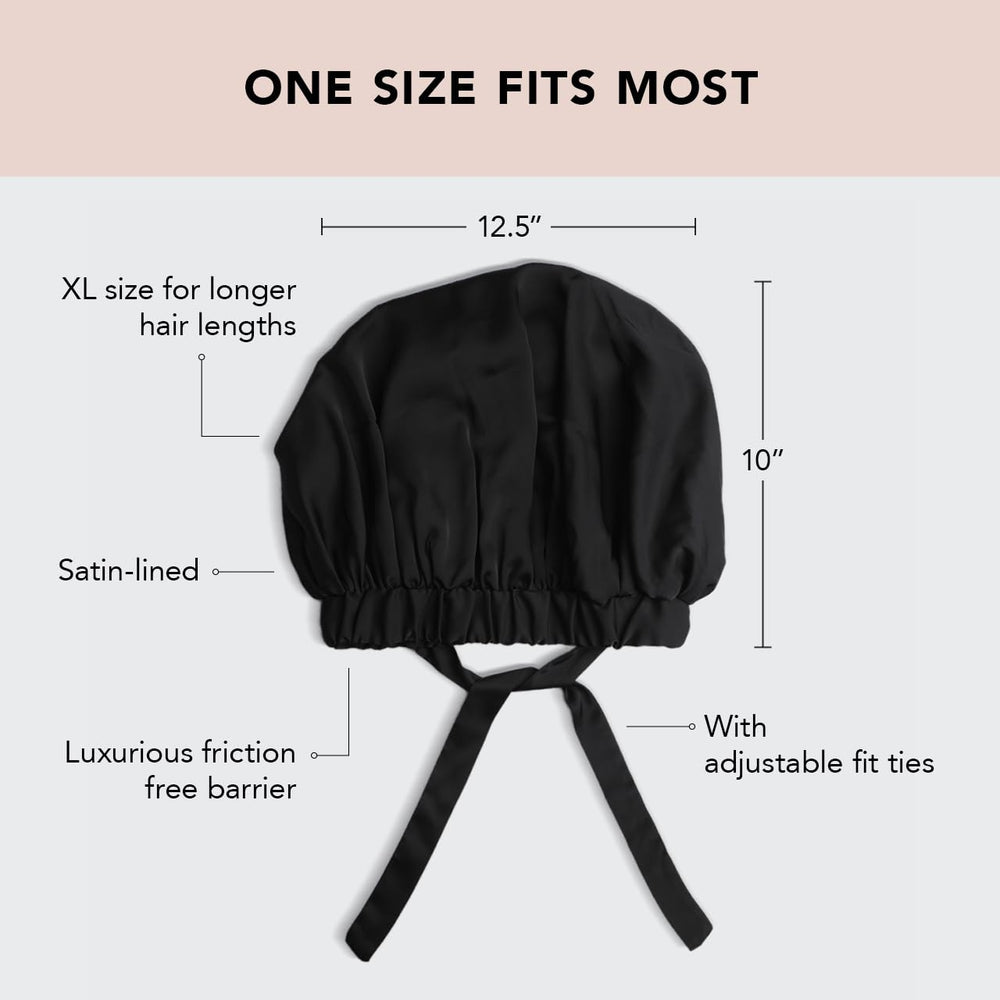 Bonnet satin Kitsch XL pour boucles, protège contre les frottements nocturnes.