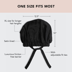 Bonnet satin Kitsch XL pour boucles, protège contre les frottements nocturnes.