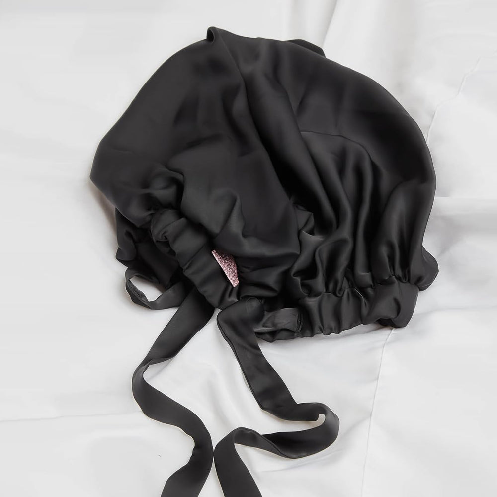 Confort luxe du bonnet Kitsch XL pour routine capillaire nocturne.