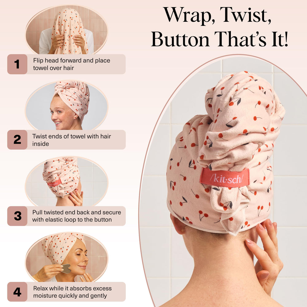 Kitsch XL tissu microfibre doux pour cheveux bouclés et fini lisse.