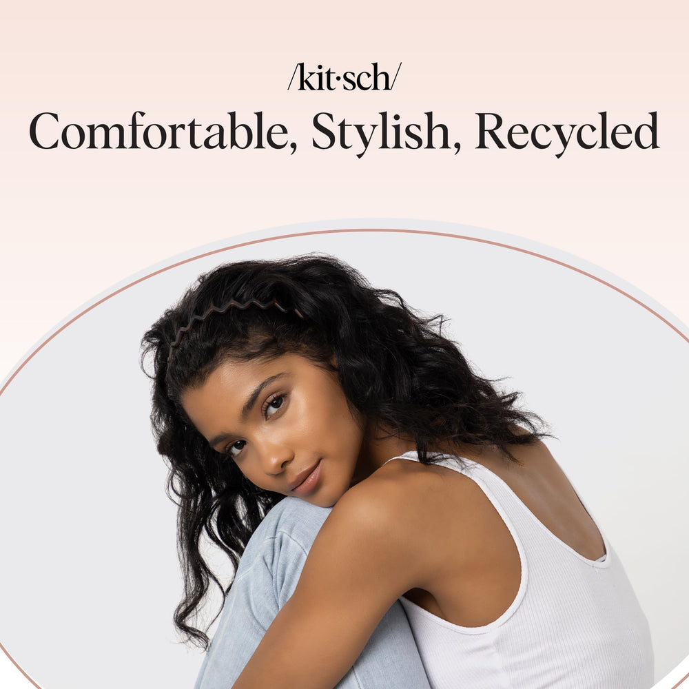 Kitsch Zigzag tortue, bandeau 2 pièces, option durable et tendance pour cheveux.