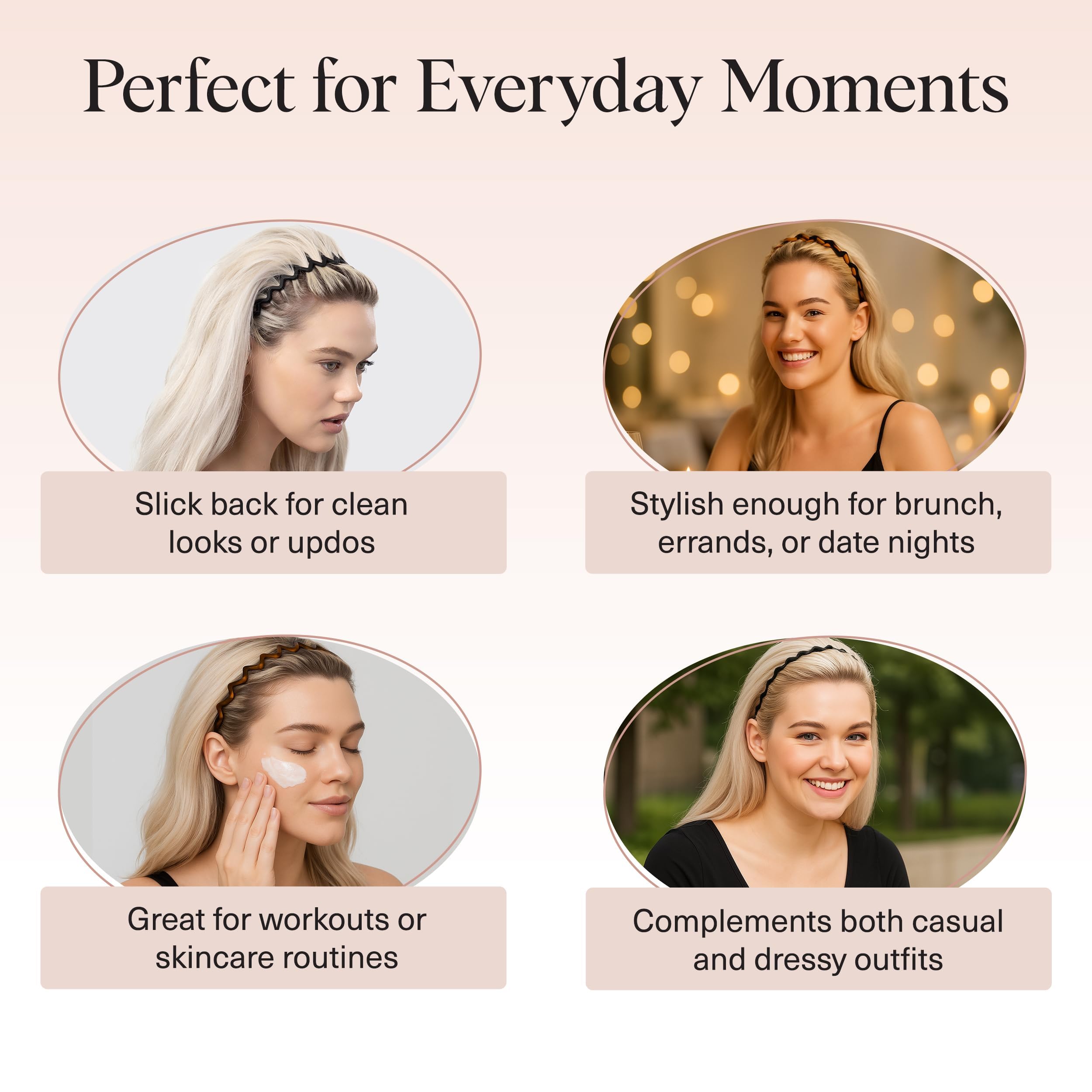 Kitsch Zigzag tortue, bandeau denté, idéal pour un look rétro chic.