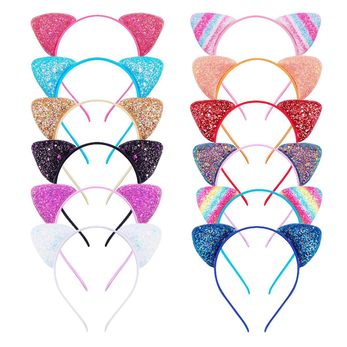 KIUSOWAYD oreilles-chat scintillantes parfaites pour une allure festive.