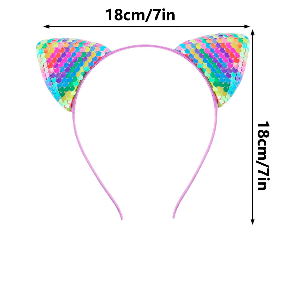 KIUSOWAYD oreilles-chat-sequin brillantes ajoutant de l'éclat à vos coiffures.