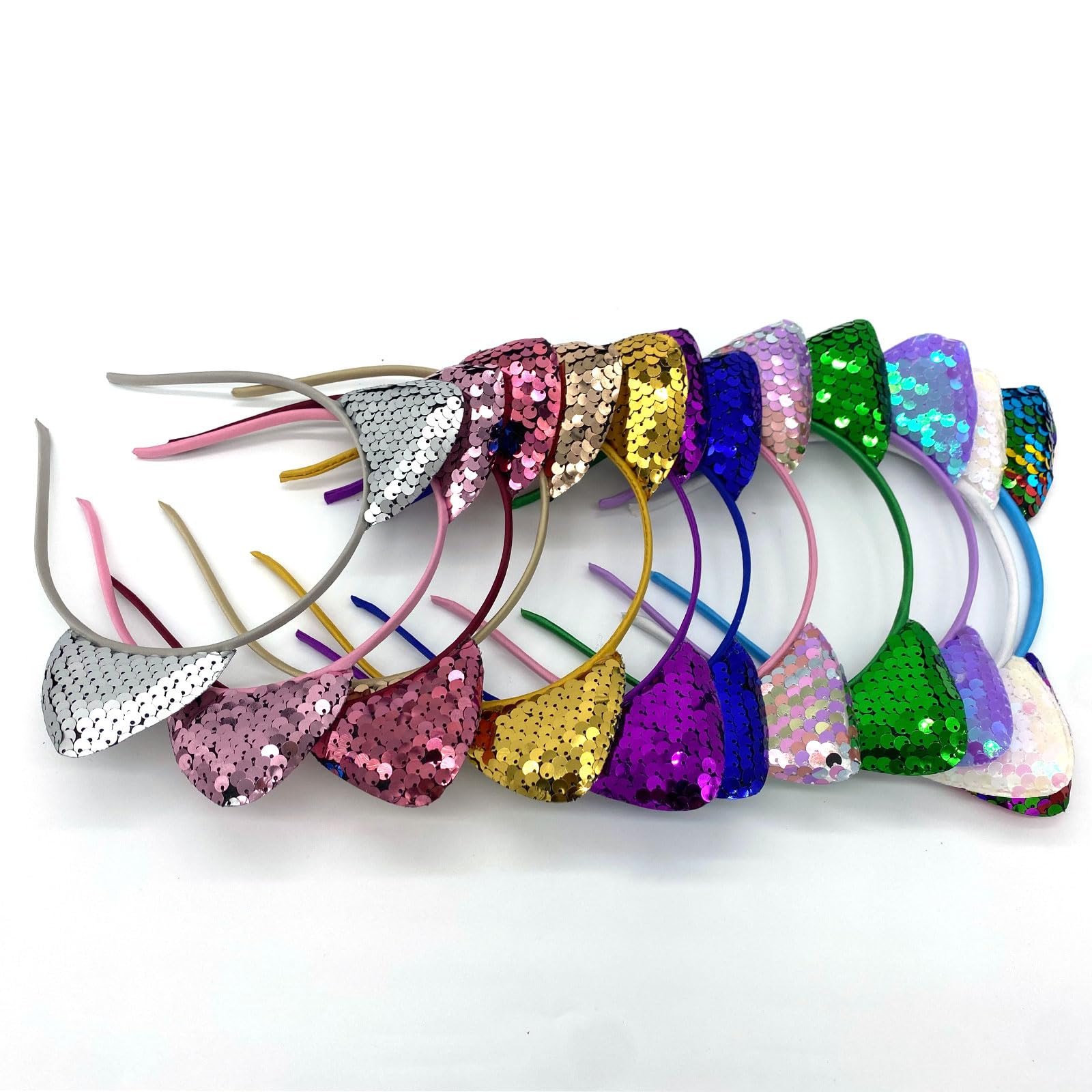 KIUSOWAYD serre-tête oreilles de chat en paillettes – idéal pour fête ou cosplay.