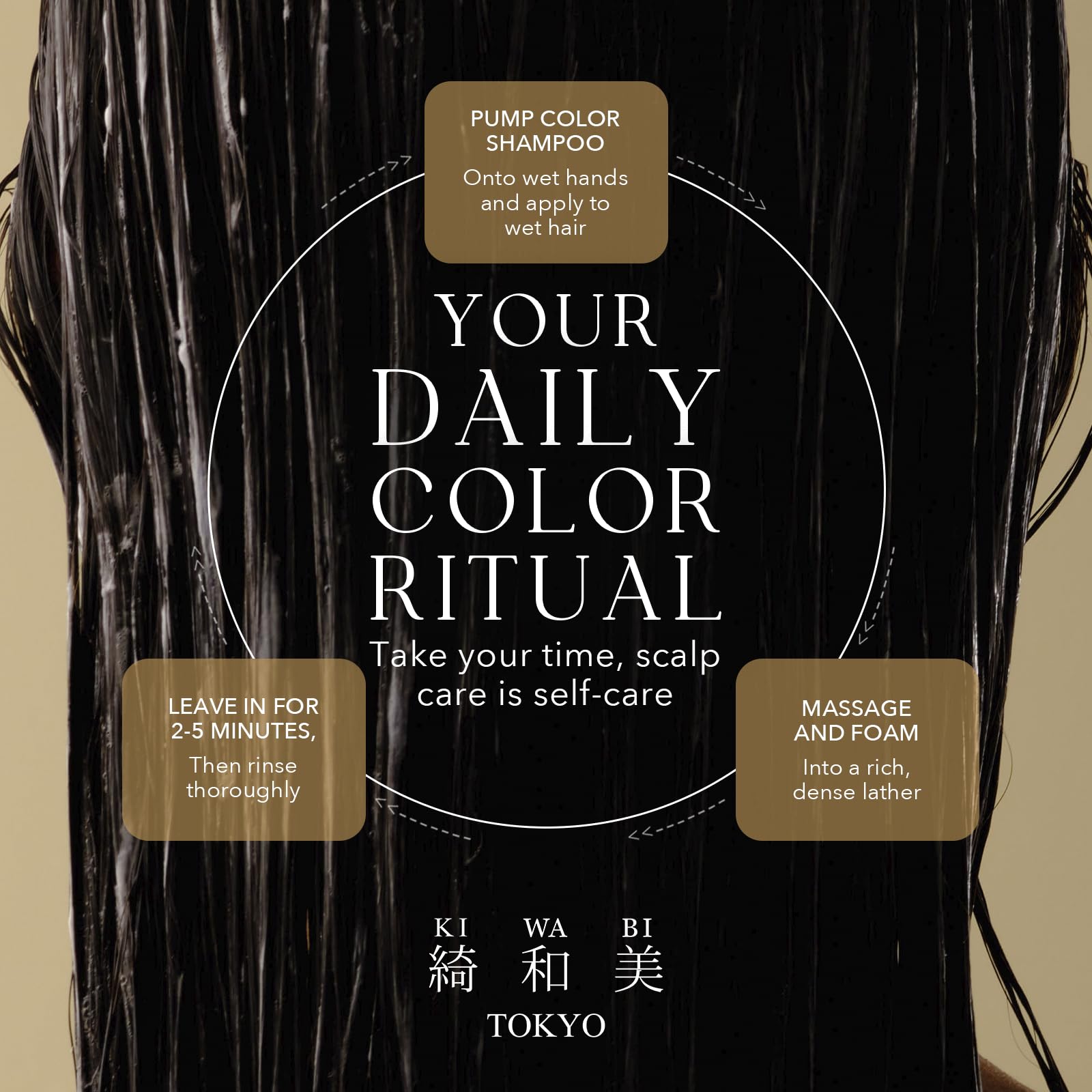KiWABI Shampoing colorant gris, flacon sans ammoniac pour douceur