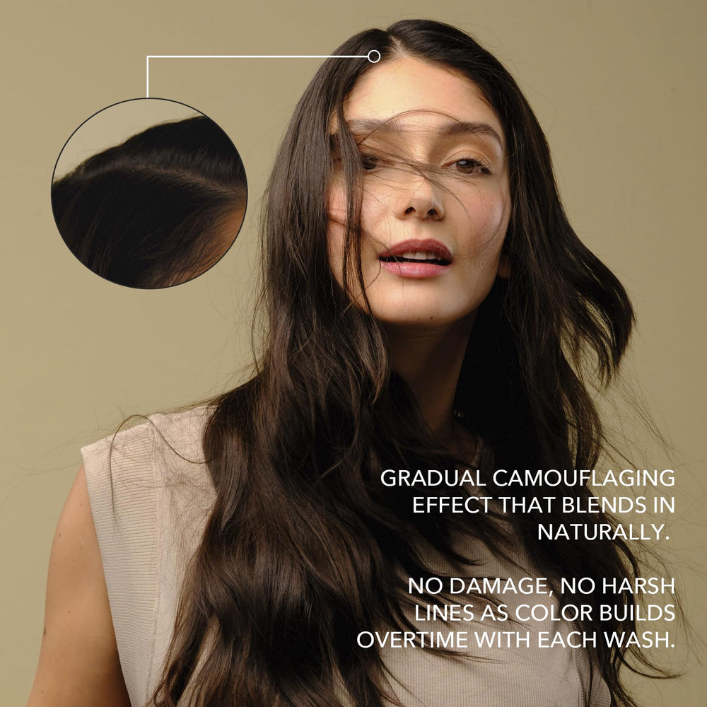 KiWABI Shampoing colorant gris, flacon sans sulfates respectueux du cuir chevelu
