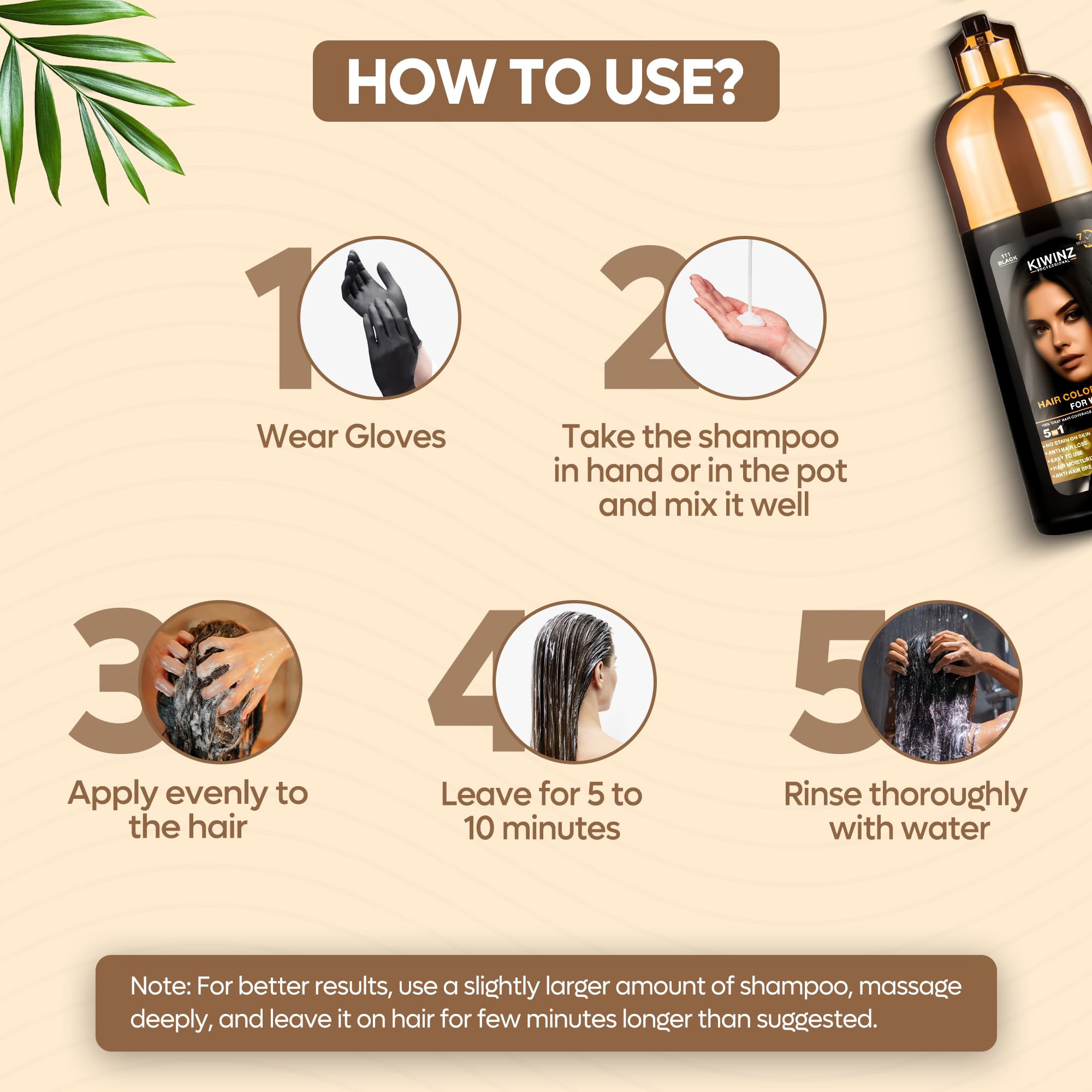 Kiwinz Professional ammonia-free formula suitable for all hair types.