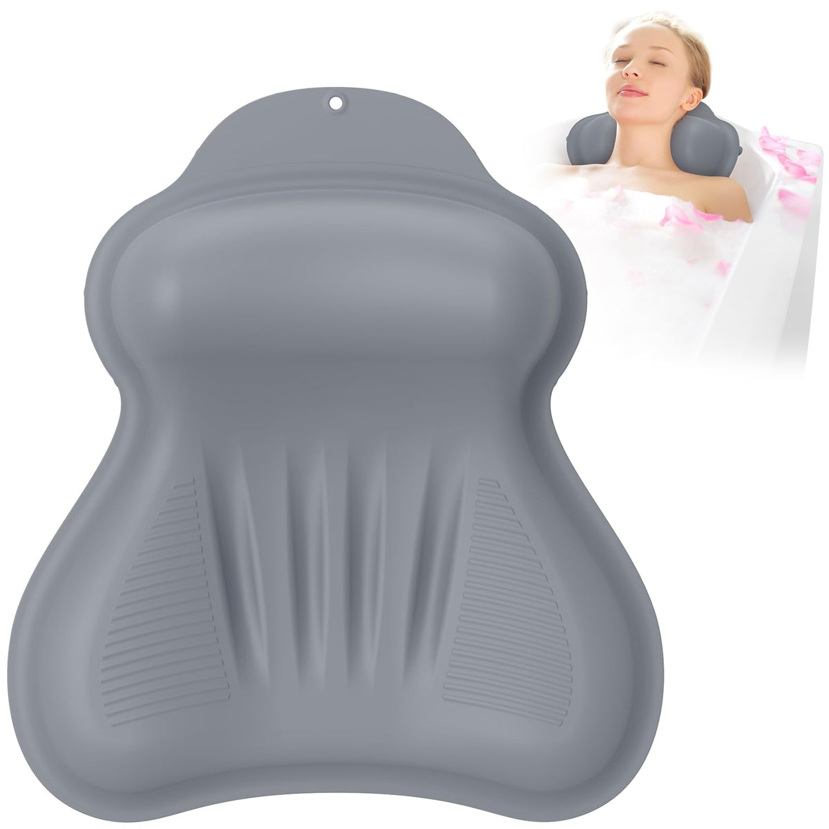 Coussin de bain kixcvdm avec airbag 4D offrant un soutien ajustable.