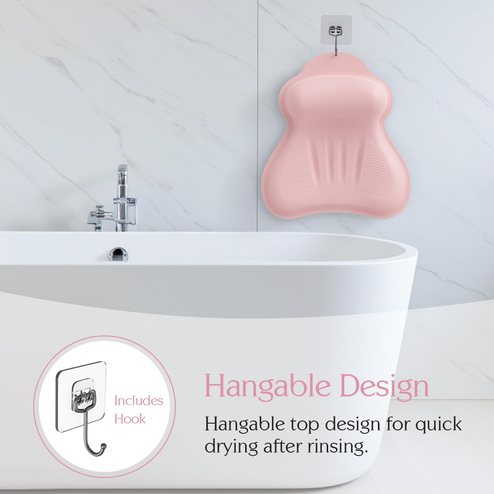 Cadeau idéal kixcvdm coussin bain rose, pratique et léger.