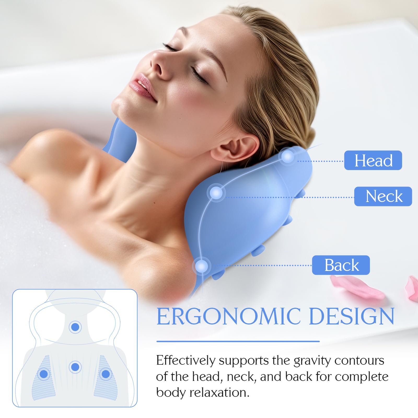 Oreiller bain kixcvdm nettoyable sous l’eau et sèche rapidement