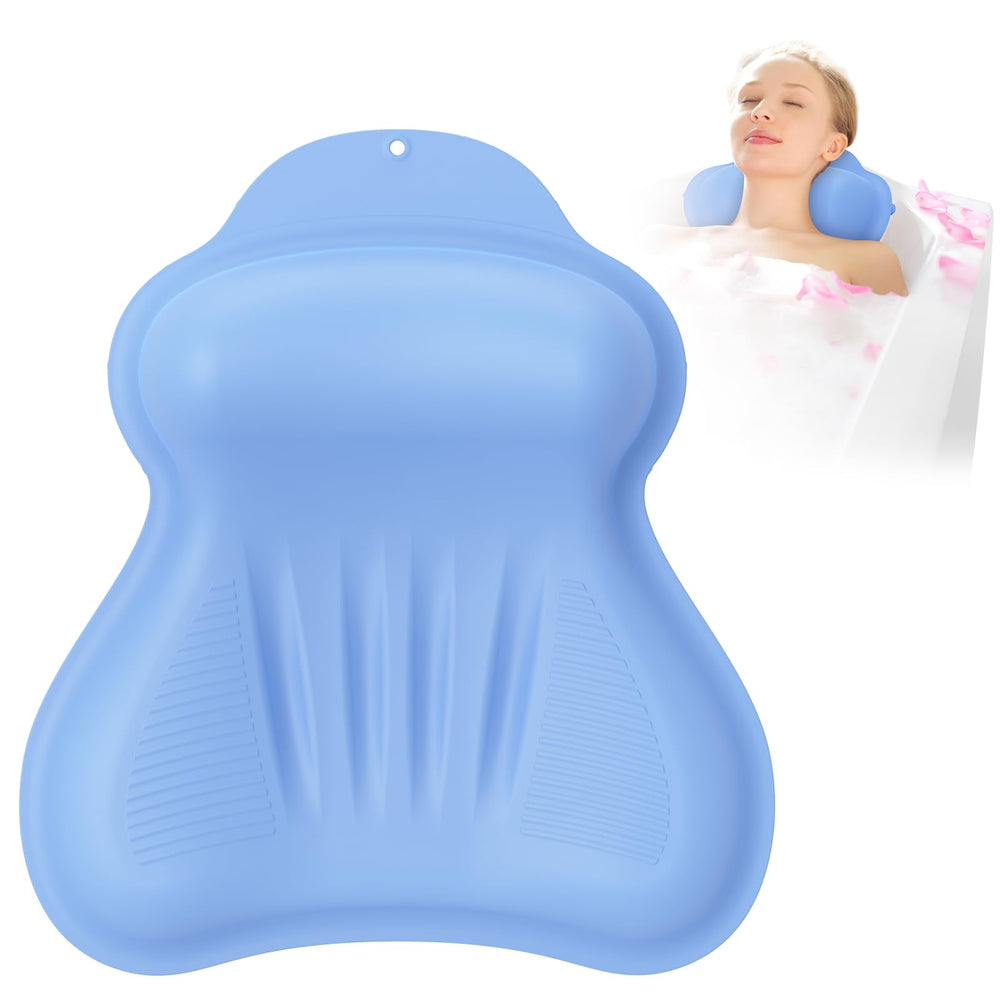 Oreiller bain silicone bleu kixcvdm avec airbag 4D pour le soutien de la tête