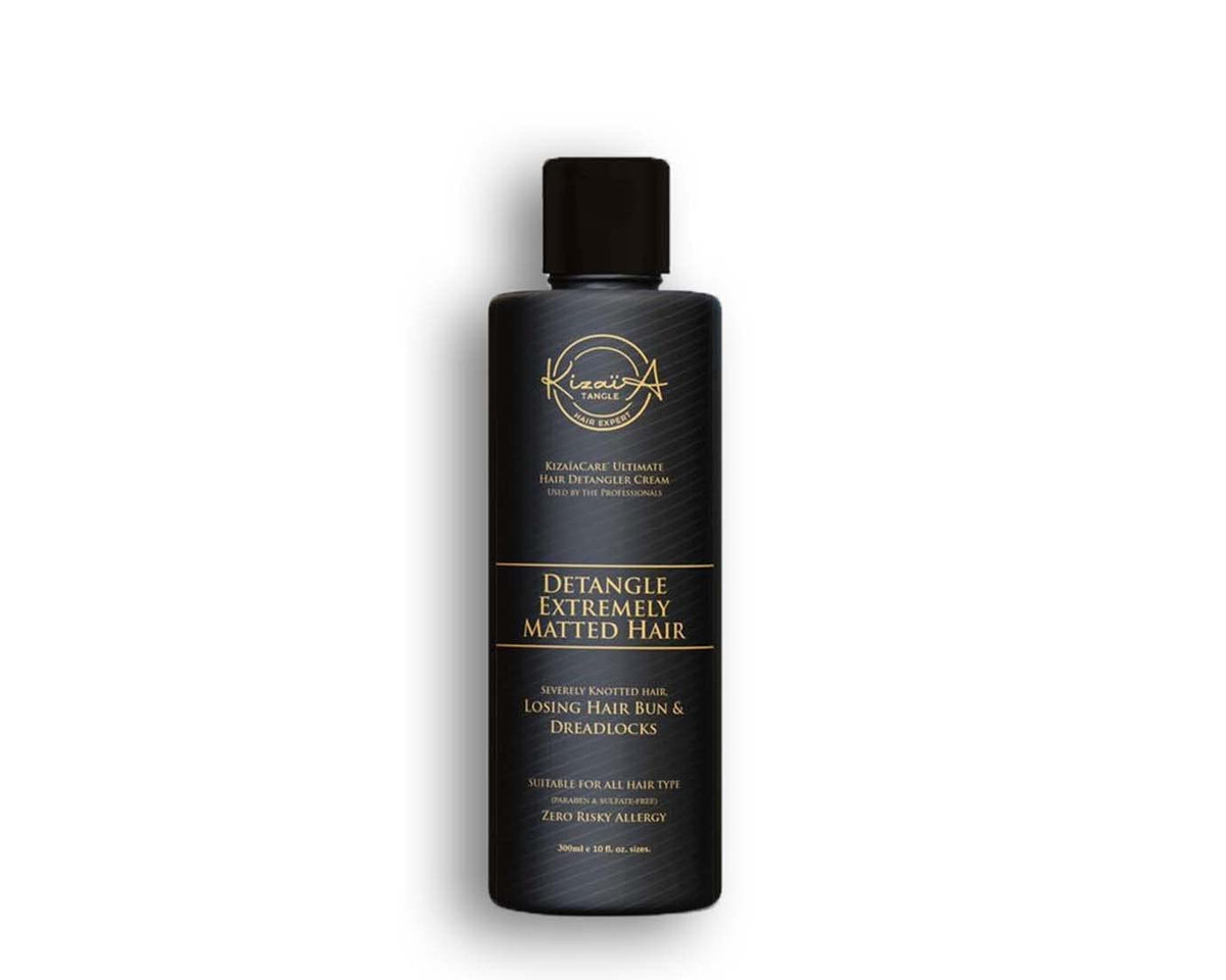 KizaiaCare Démêlant, aperçu bouteille, démontrant une texture fluide et douce pour démêler sans douleur