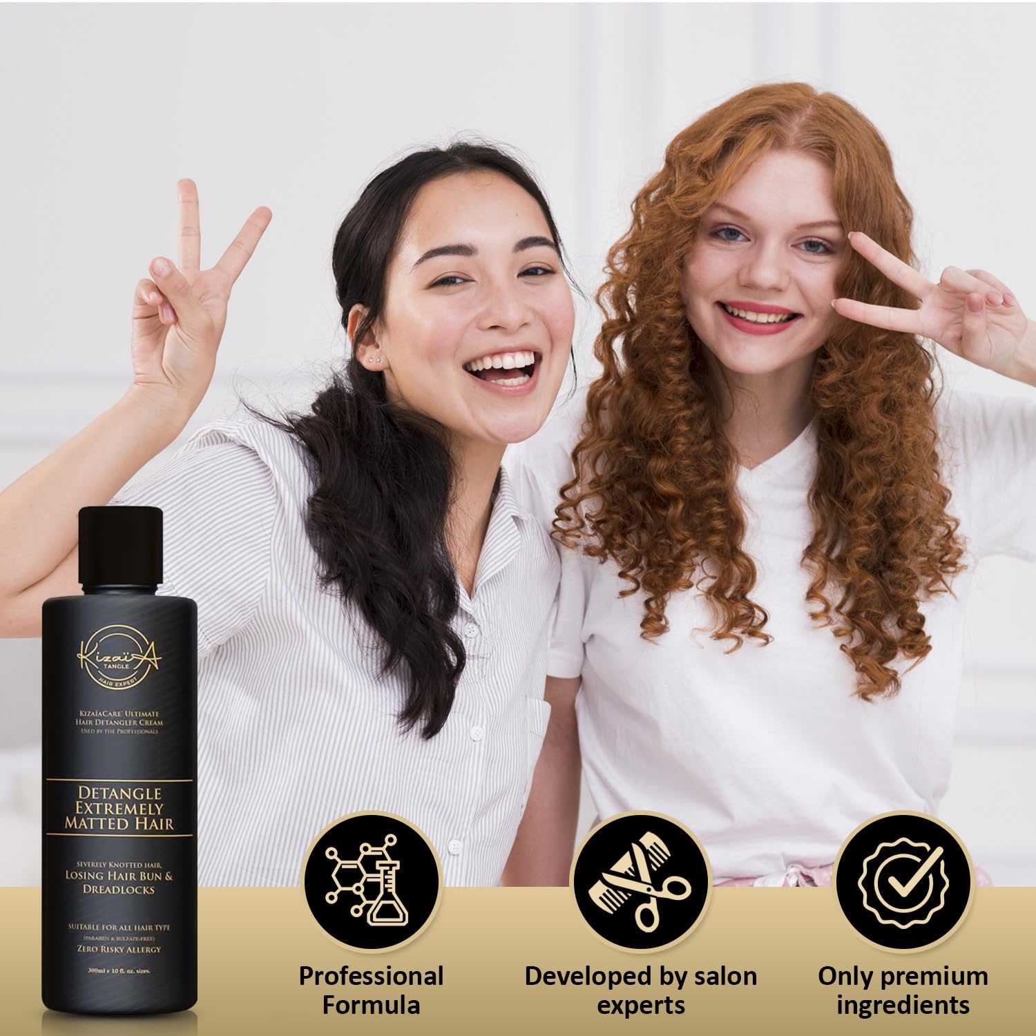 Formule sûre et efficace de KizaiaCare pour cheveux démêlés et hydratés