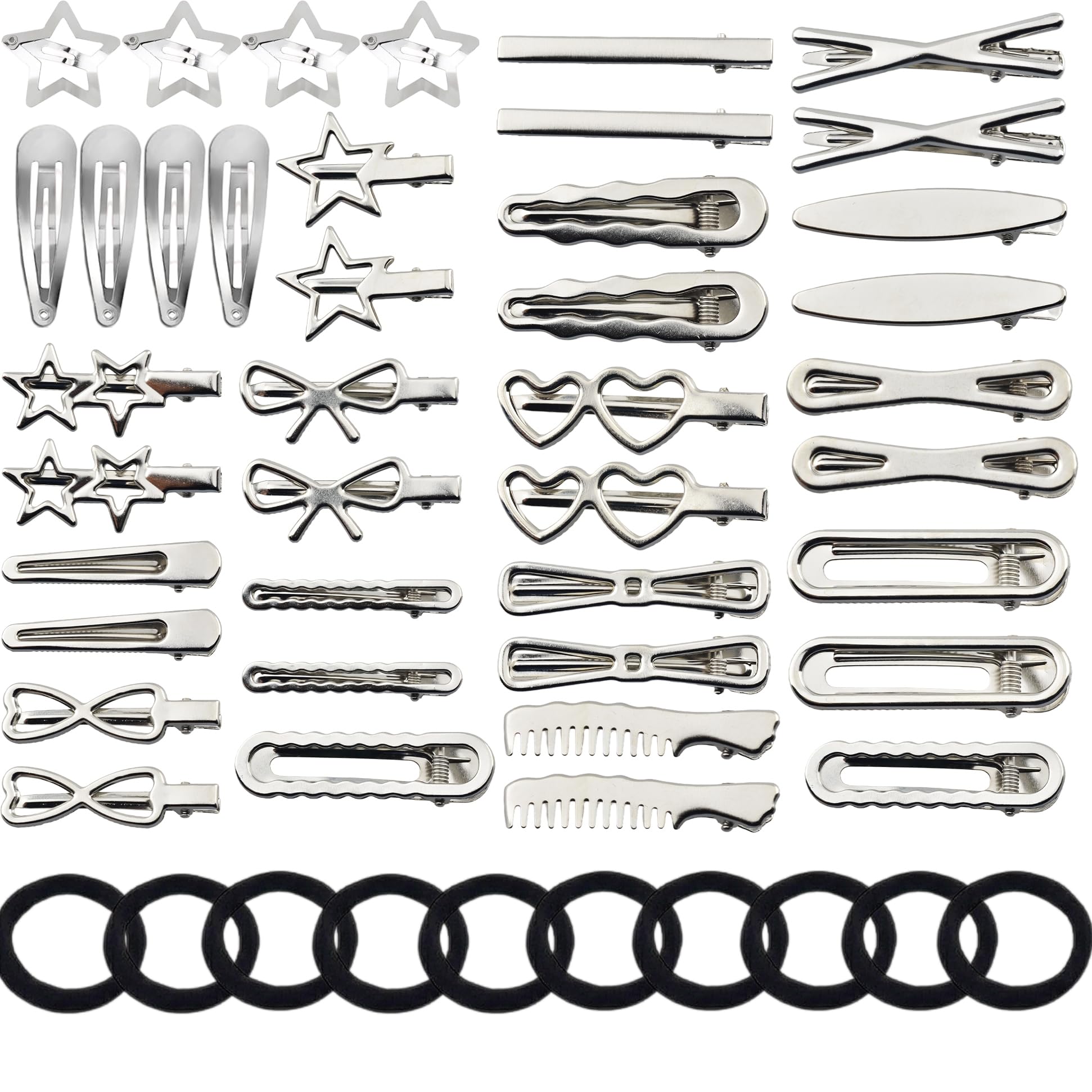 Pinces argentées KJML DIY Etoile pour un look gai et tendance