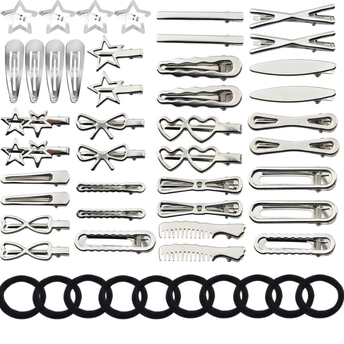 Pinces argentées KJML DIY Etoile pour un look gai et tendance