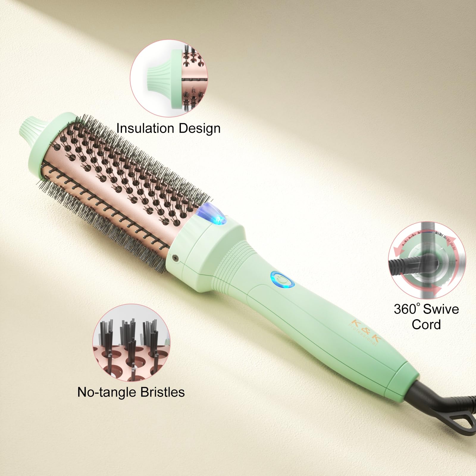 K&K Therm Brush boucles naturelles et durables avec un look posé.