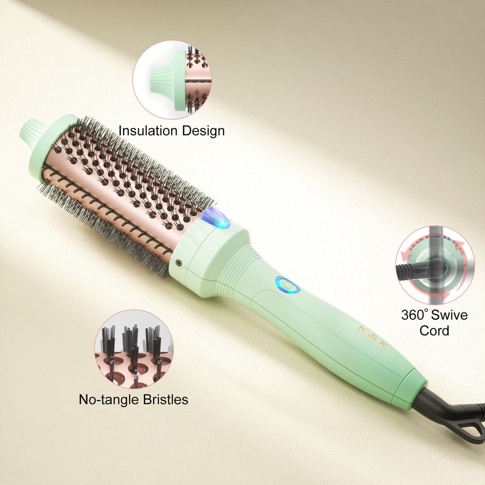 K&K Therm Brush boucles naturelles et durables avec un look posé.