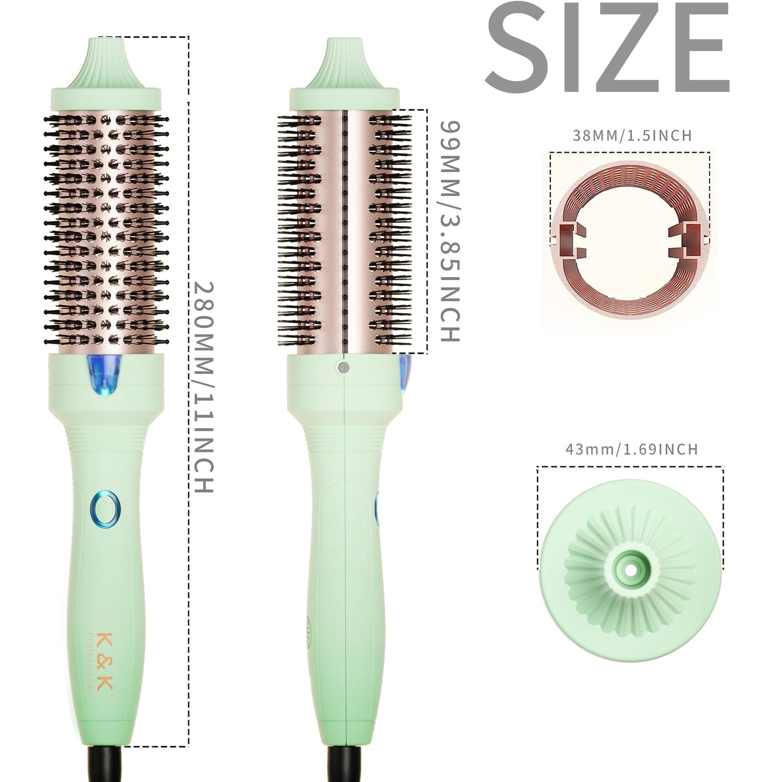 K&K Therm Brush sans-air pour un style sans bruit et sans chaleur excessive.