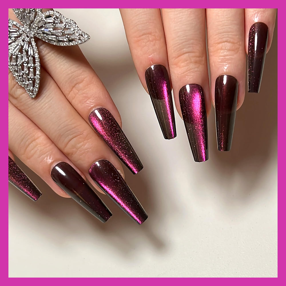 KKUUOO ongles coffin long brillant, finition brillante pour un rendu chic.
