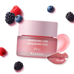 KLAVUU masque lèvres nuit, pot ouvert, hydratation nocturne des lèvres