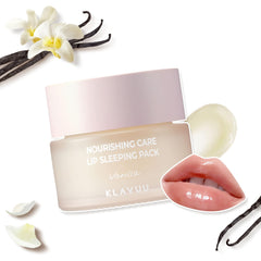 Klavuu masque lèvres nuit vanille : hydratation pendant le sommeil.