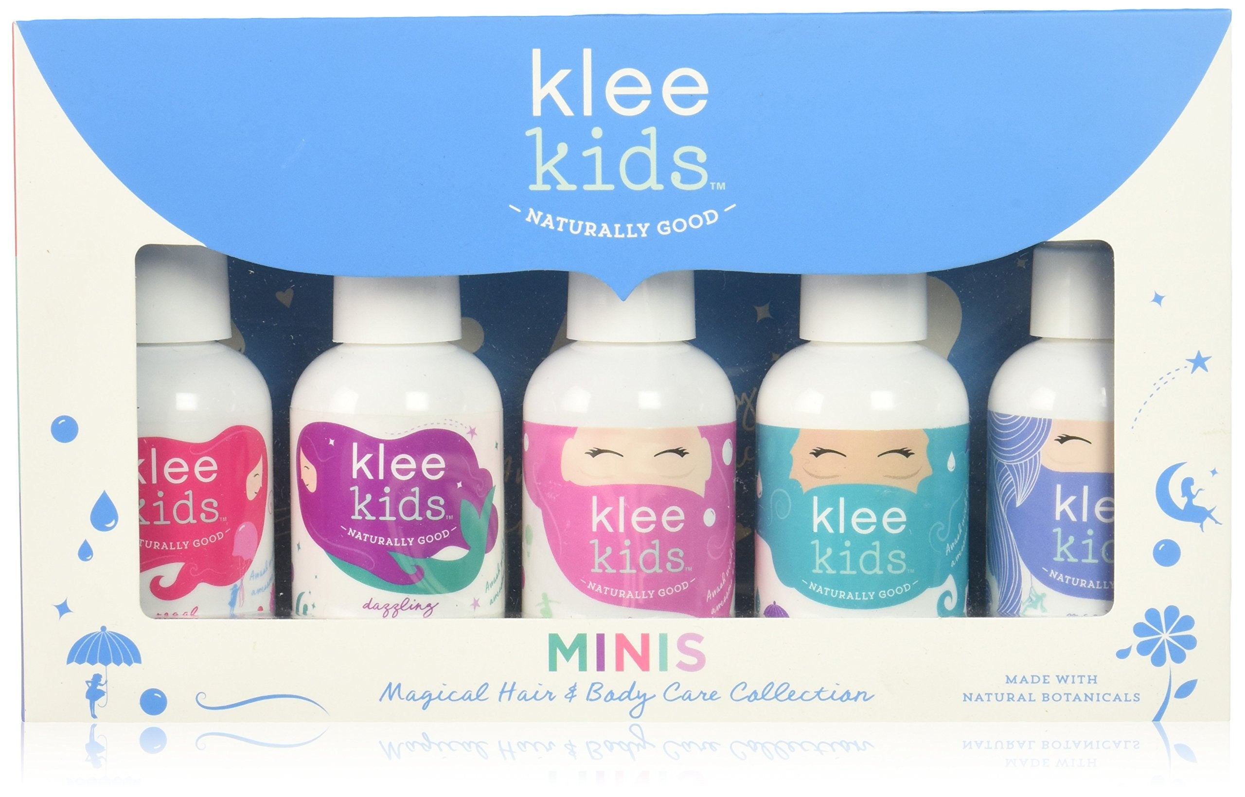 Coffret Klee Naturals pour cheveux et corps d’enfant, voyage pratique et soin naturel.