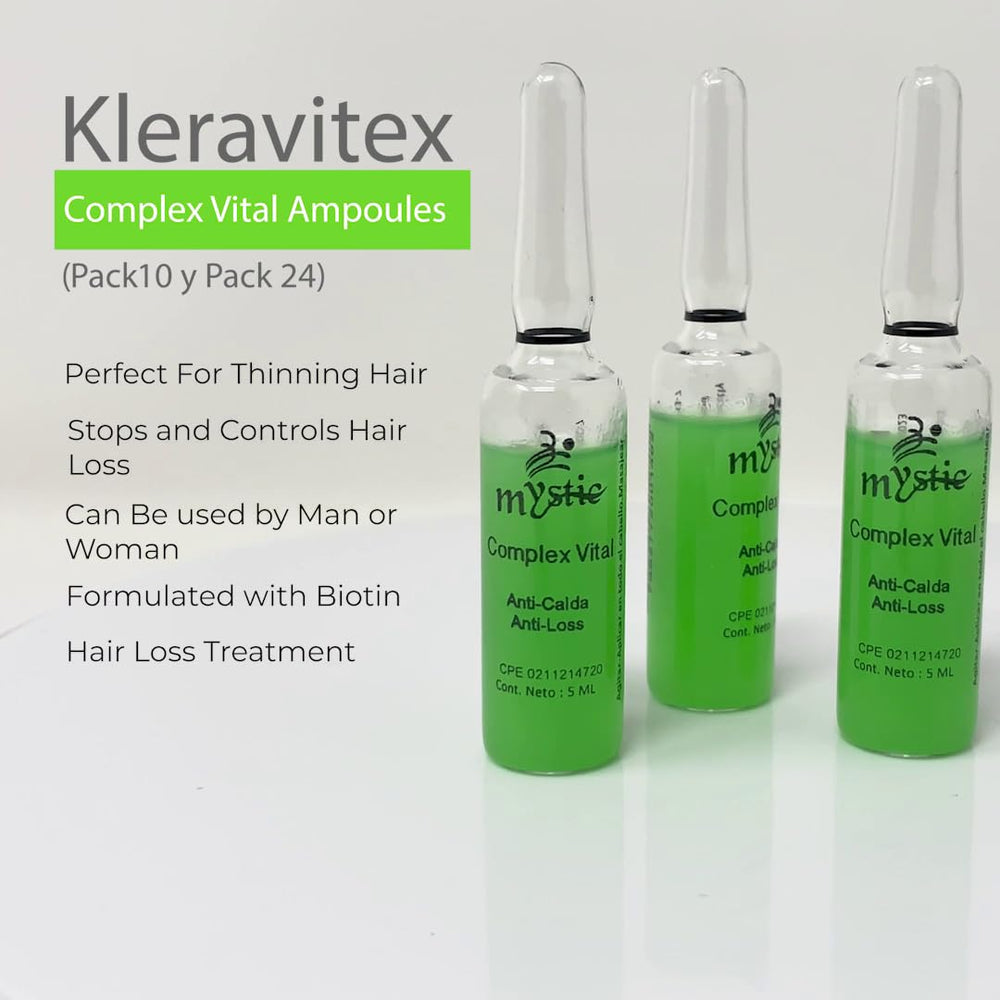 Cheveux avant-après avec Kleravitex Mystic Complex, aspect revitalisé et brillance naturelle.