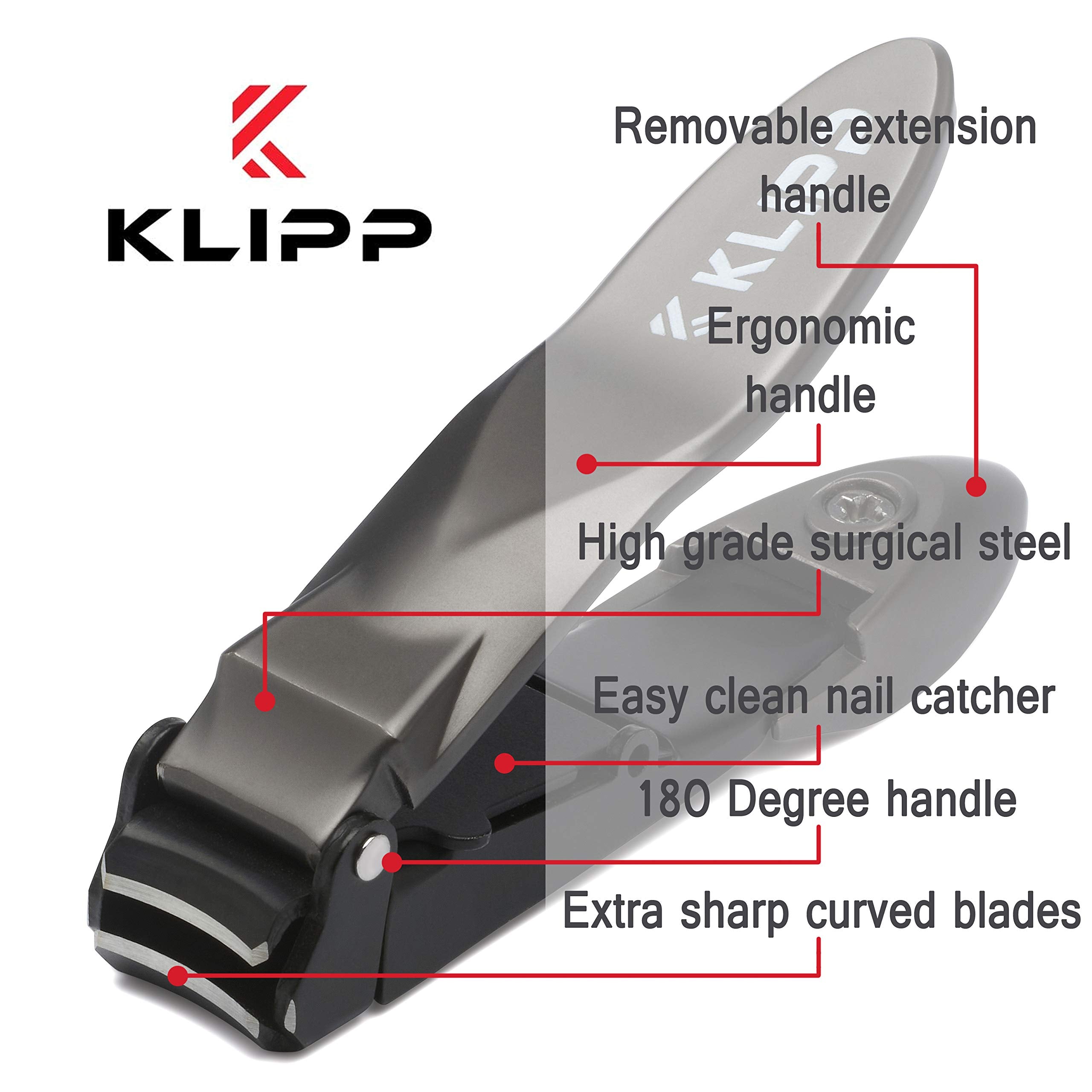KLIPP Coupe-ongles homme usage-domicile: idéal à la maison ou au bureau.