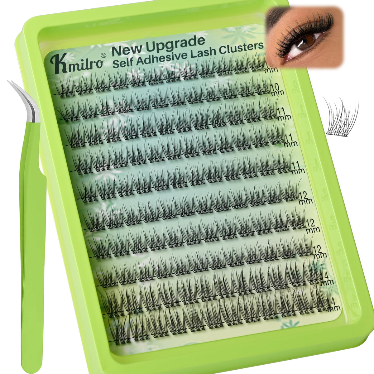 Cils autoadhesifs KMILRO 10-14 mm, pose rapide et naturelle