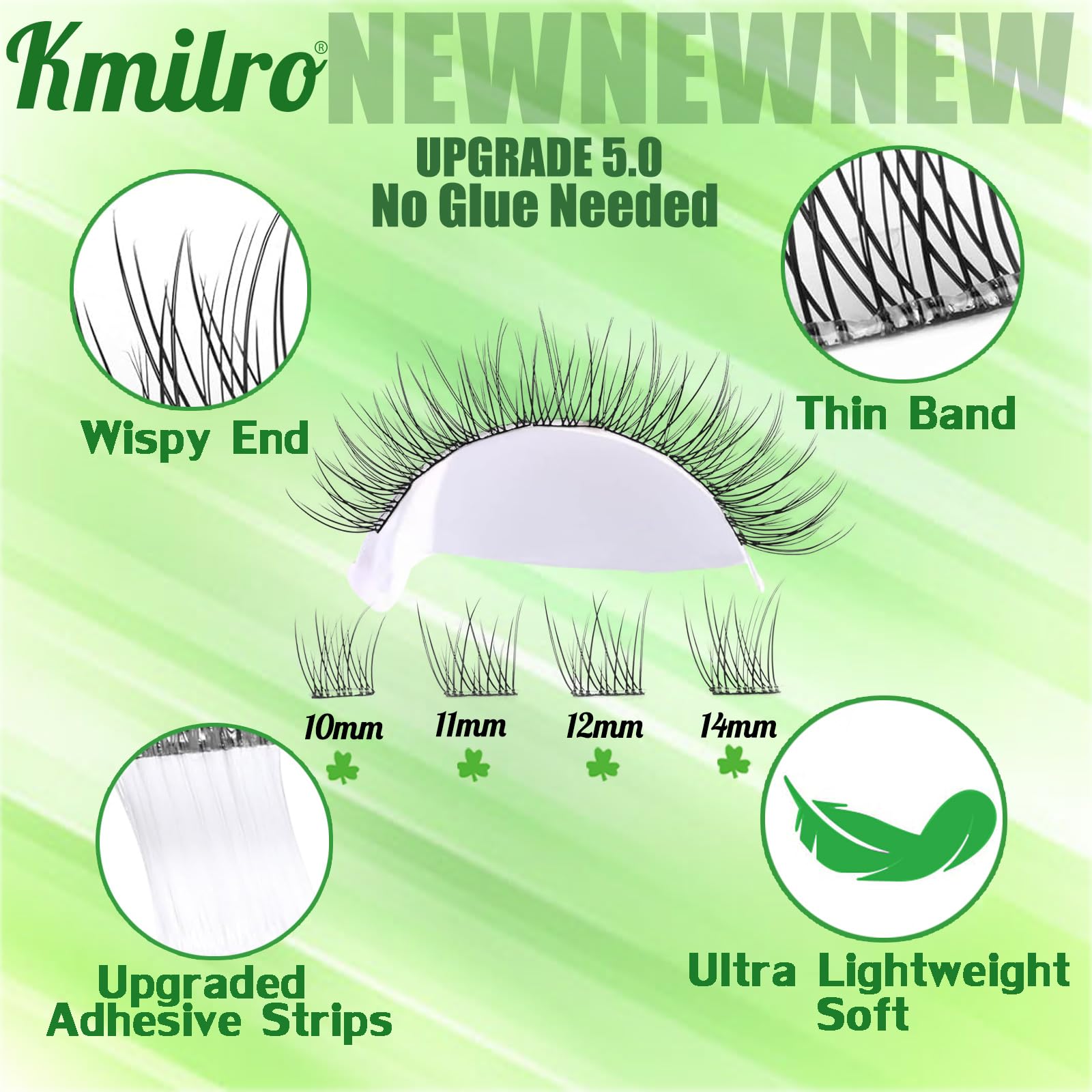 KMILRO cils autoadhesifs confort leger sur yeux sensibles