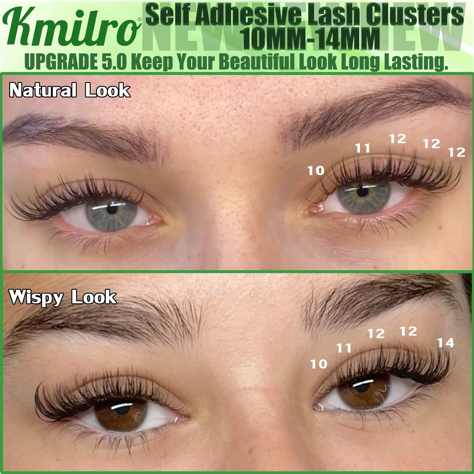 Ensemble KMILRO de clusters cils delicats effet naturel
