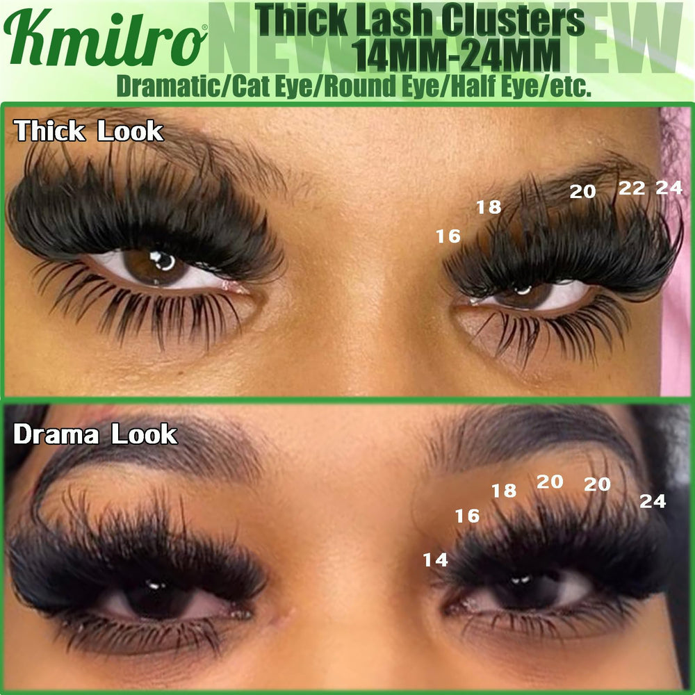 Kmilro ensembles cils longueur 14-24mm pour effet longue durée.