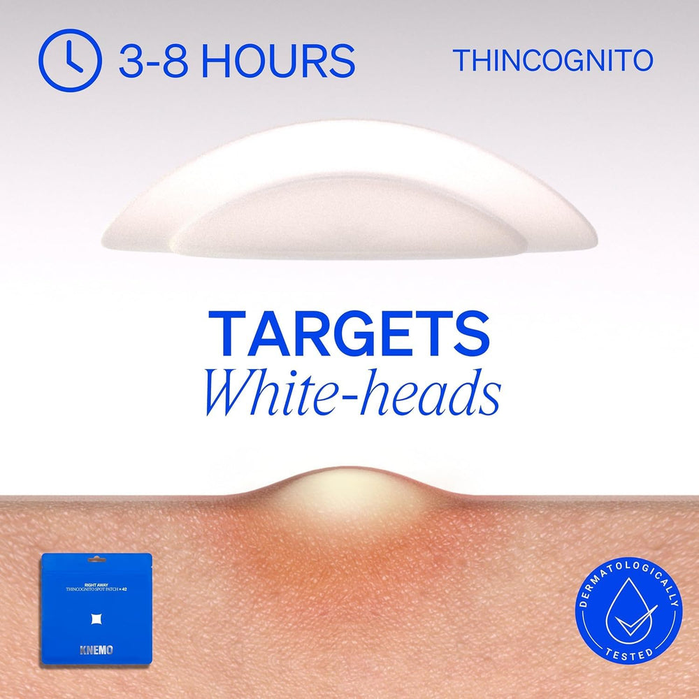 KNEMO Pansement hydrocolloïde Thincognito centre absorbe les impuretés et l'excès.