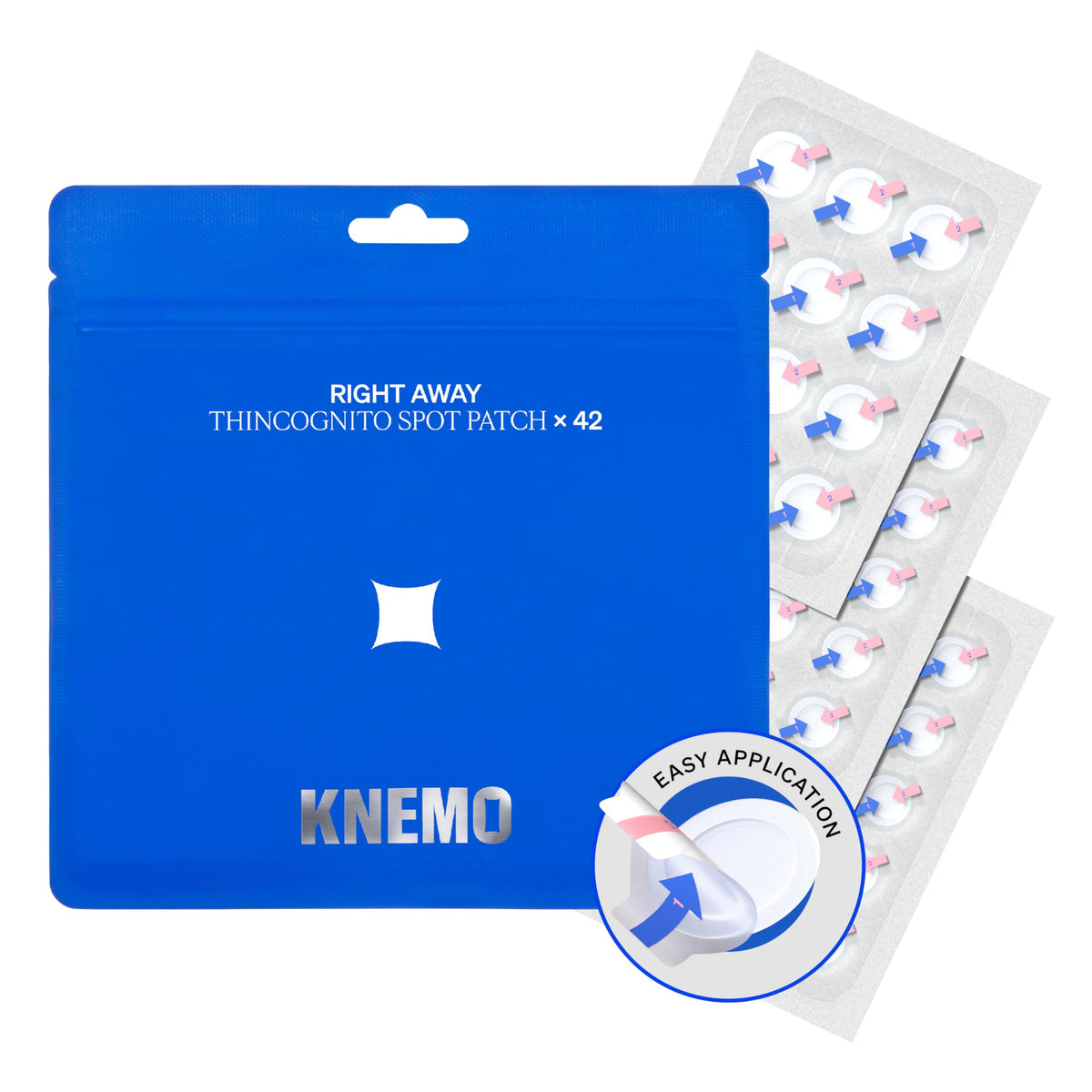 KNEMO Pansement hydrocolloïde Thincognito en action sur une imperfection pour absorption ciblée.