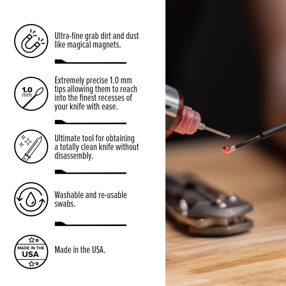 Knife Pivot Lube : embouts 1mm pour atteindre les recoins délicats.