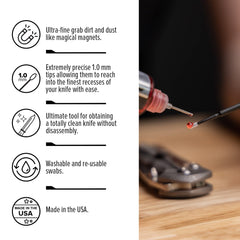 Knife Pivot Lube : embouts 1mm pour atteindre les recoins délicats.