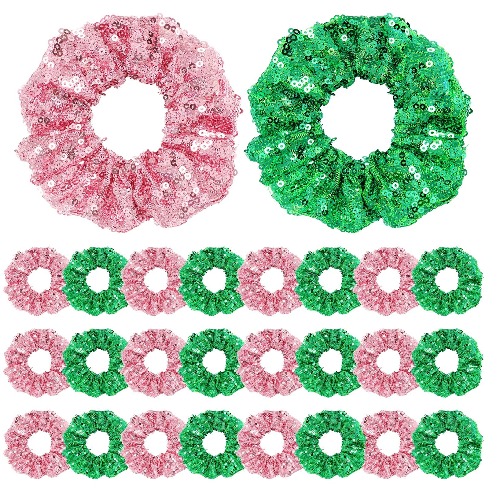 Knitgrip serruches à paillettes rose, chic et pratiques pour cheveux.