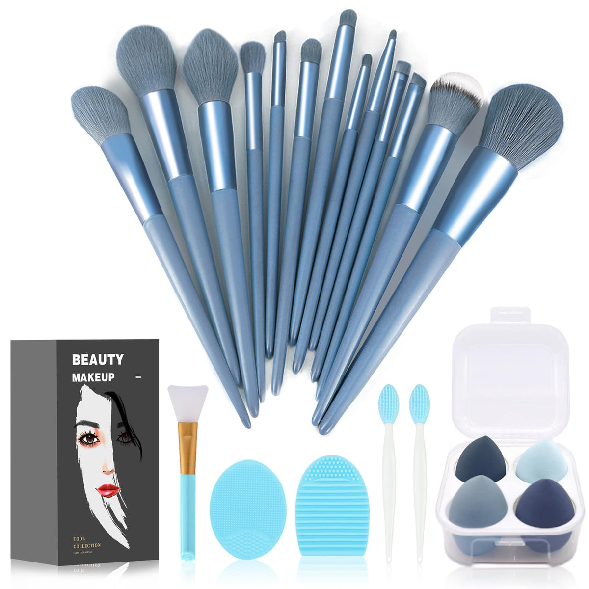 Kit Koccido pinceaux maquillage 22 pièces etui pratique