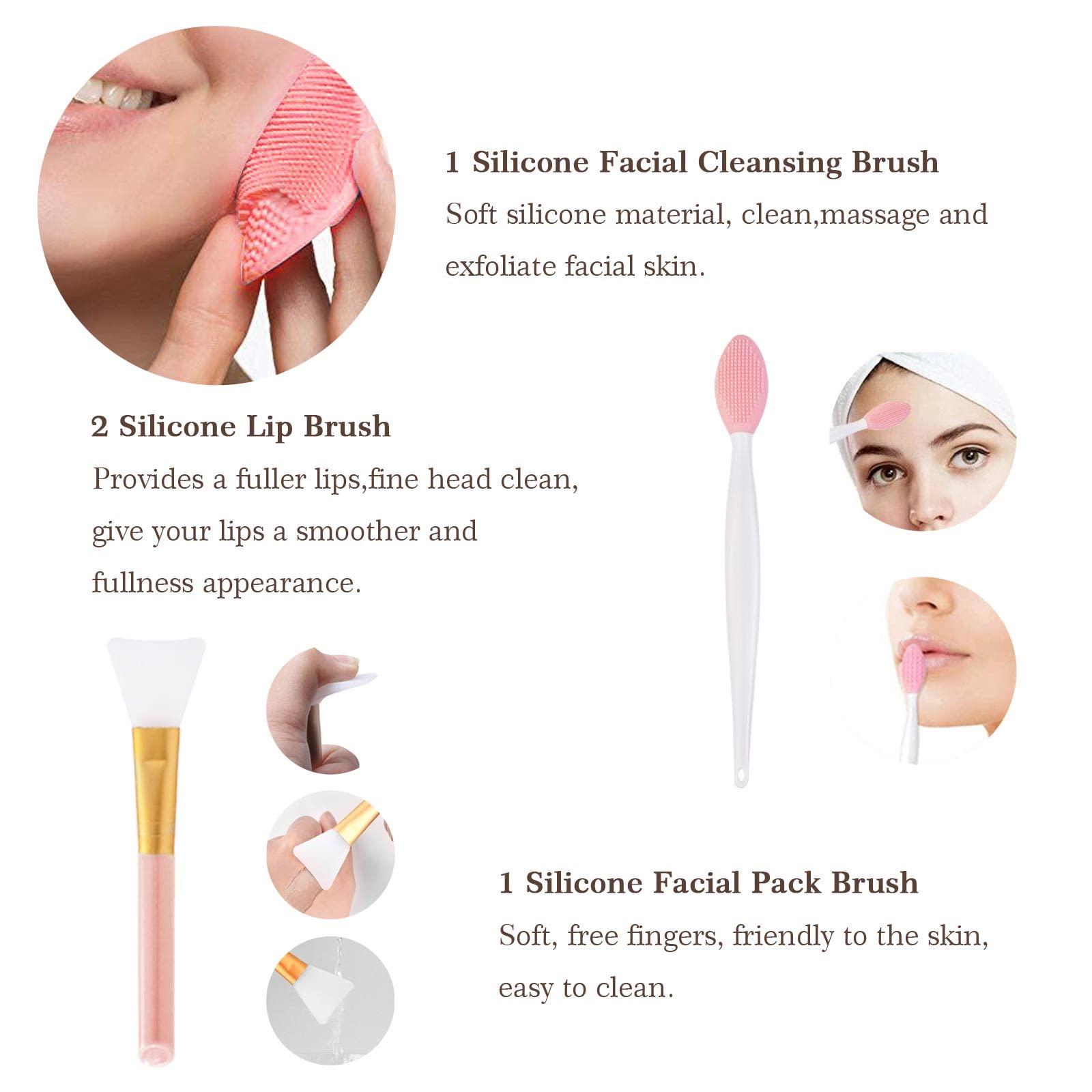 Pinceaux lèvres silicone Koccido, précision et définition pour les looks rosés.