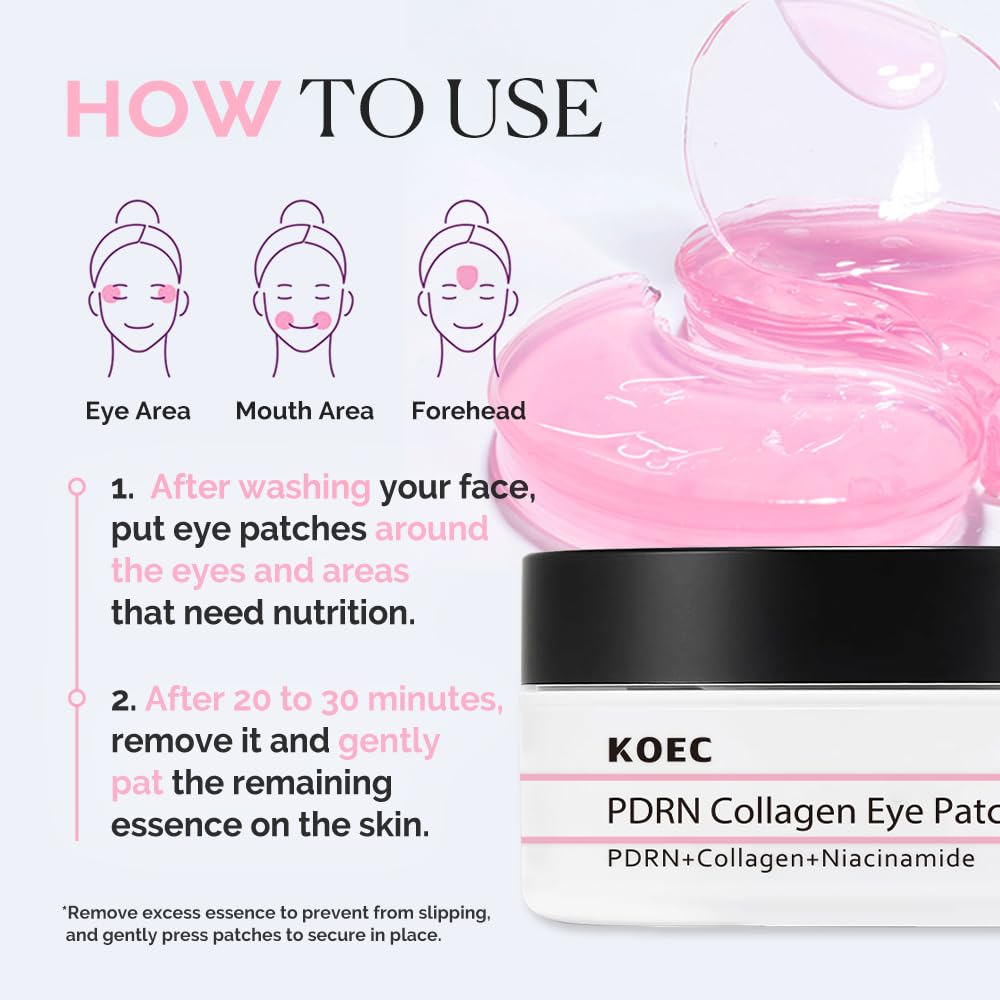 Utilisation polyvalente des patchs KOEC sur visage pour nourrir la peau.