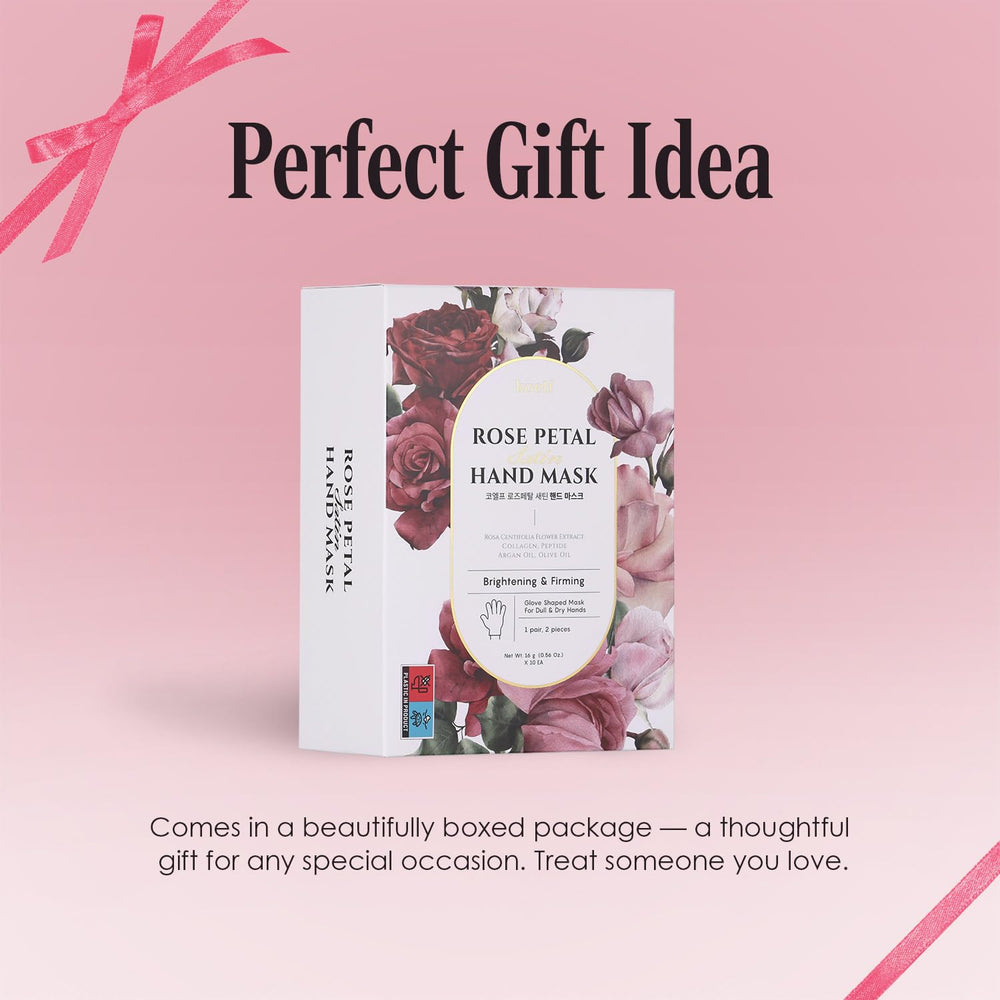 Koelf masque mains satin pétales rose cadeau idéal spa à domicile