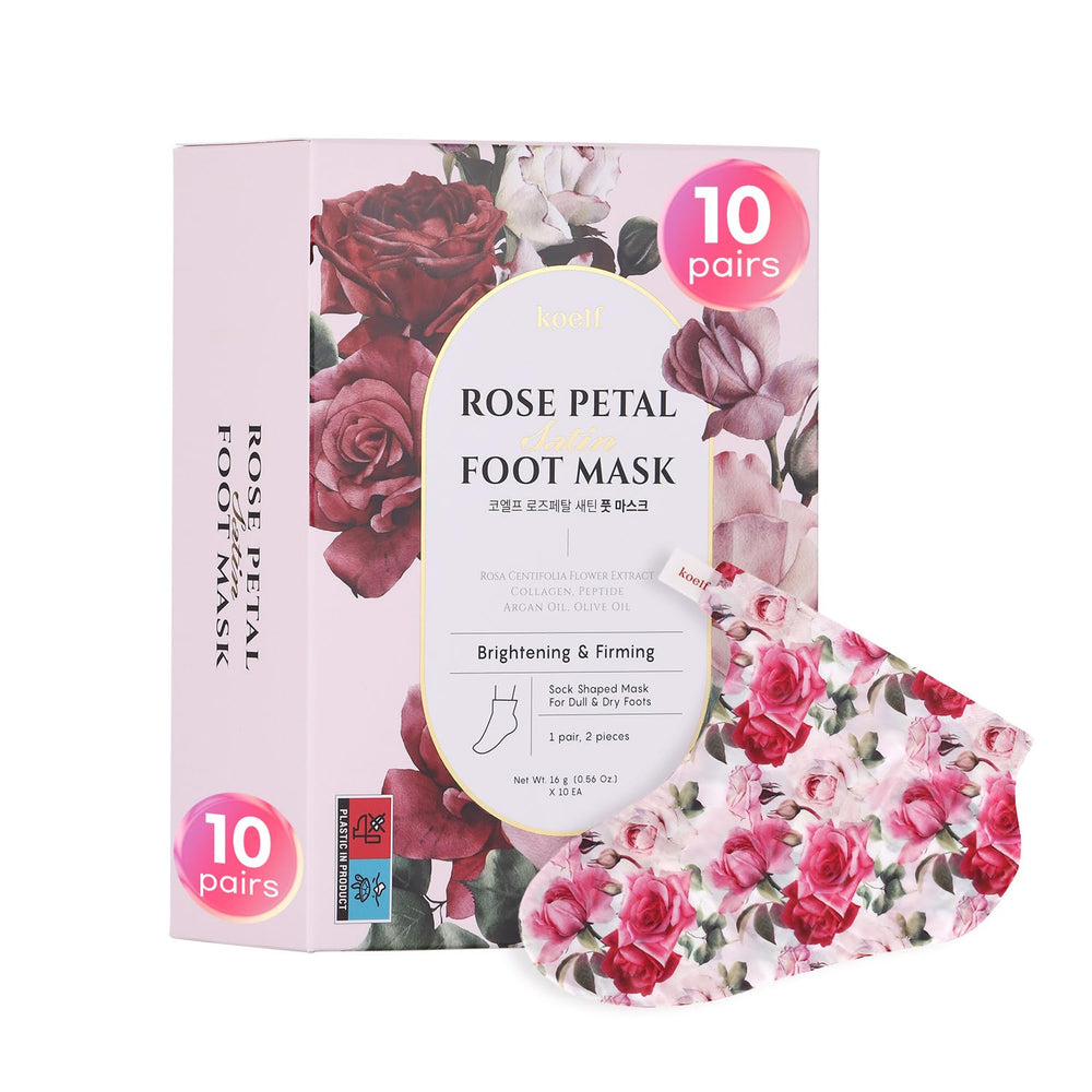 Koelf Masque Pieds Rose Petal Satin – soin hydratant intense pour pieds secs