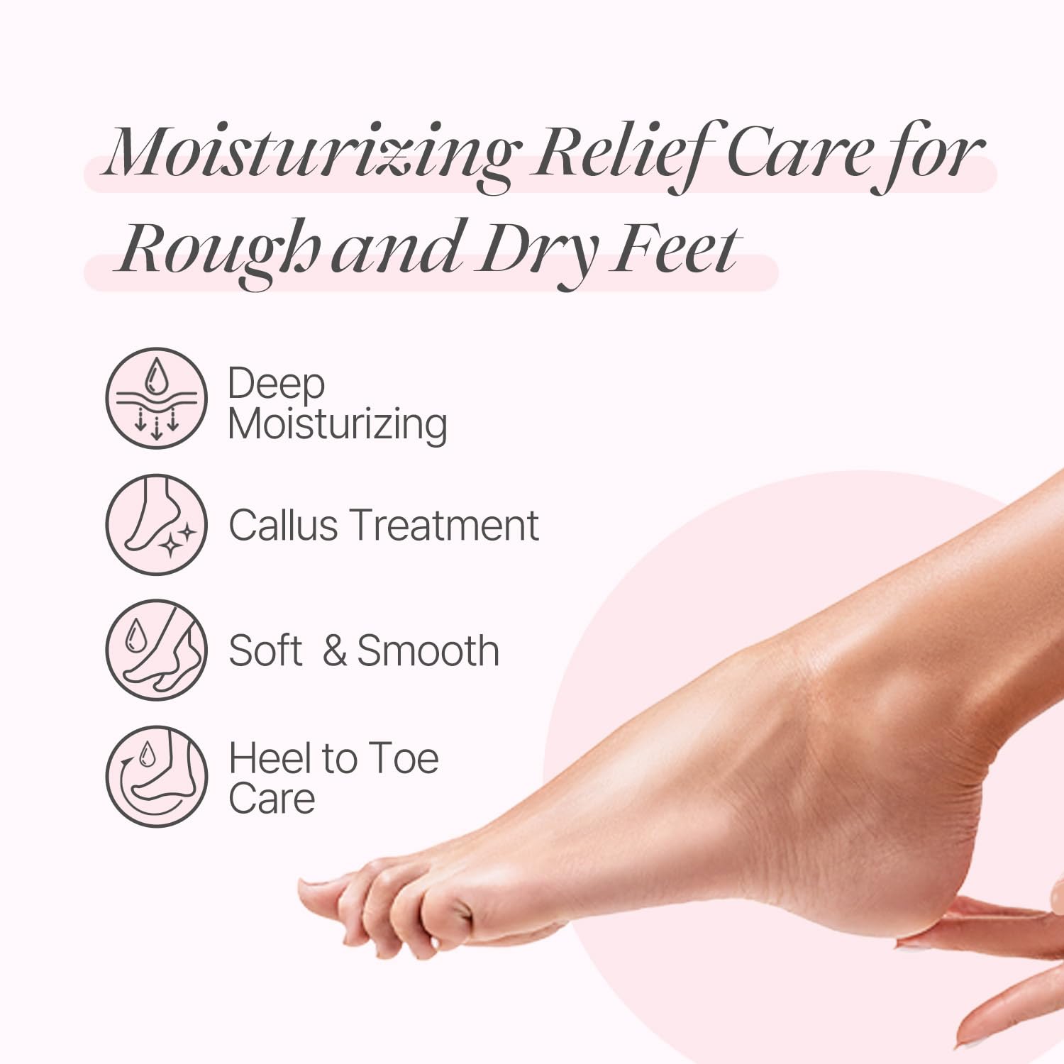 Koelf PETITFEE masque pieds Rose pétale satin – texture riche pour hydratation durable.