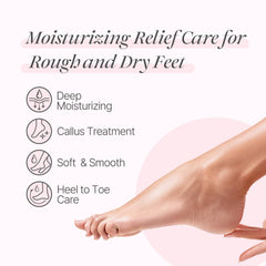 Koelf PETITFEE masque pieds Rose pétale satin – texture riche pour hydratation durable.