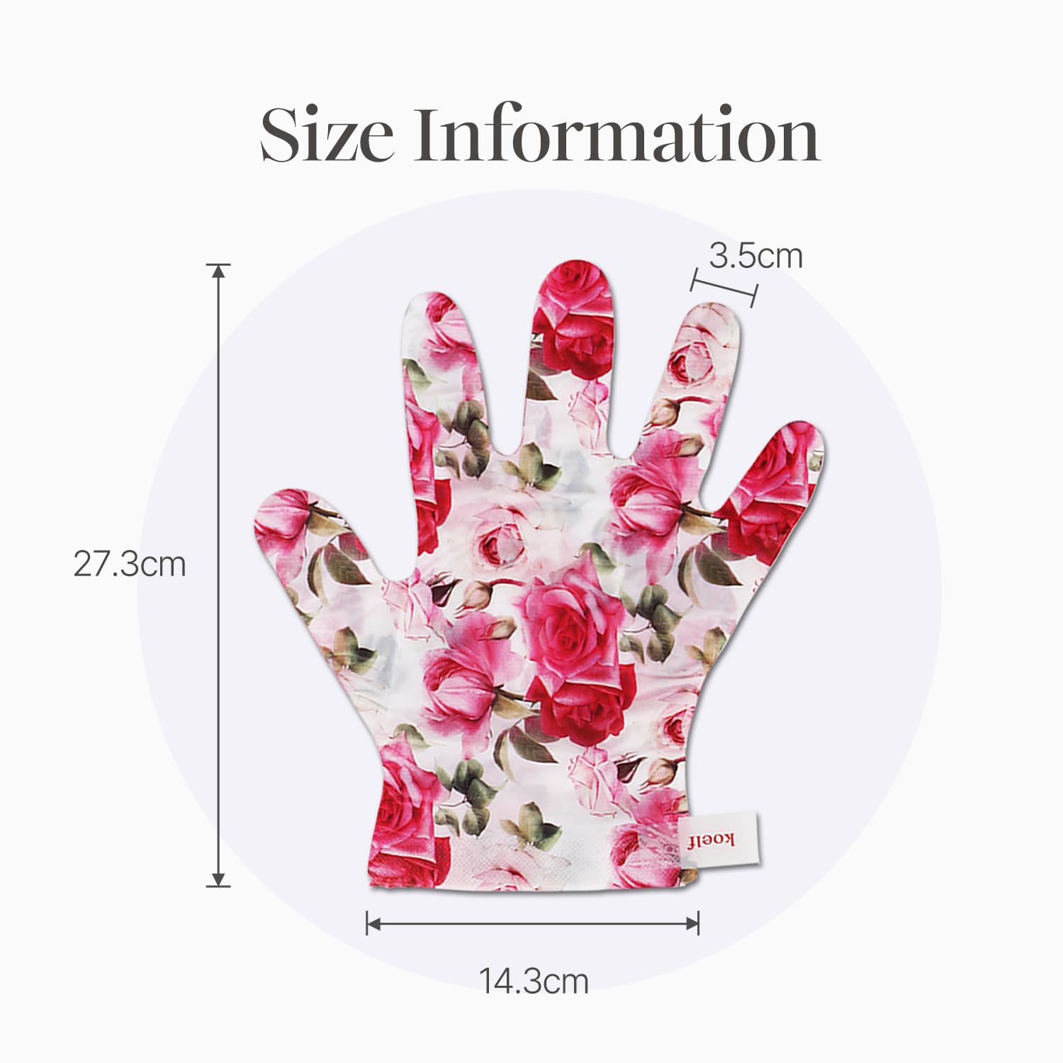 Koelf PETITFEE Rose Petal Satin masque pour les mains — gants faciles à appliquer et à ajuster.