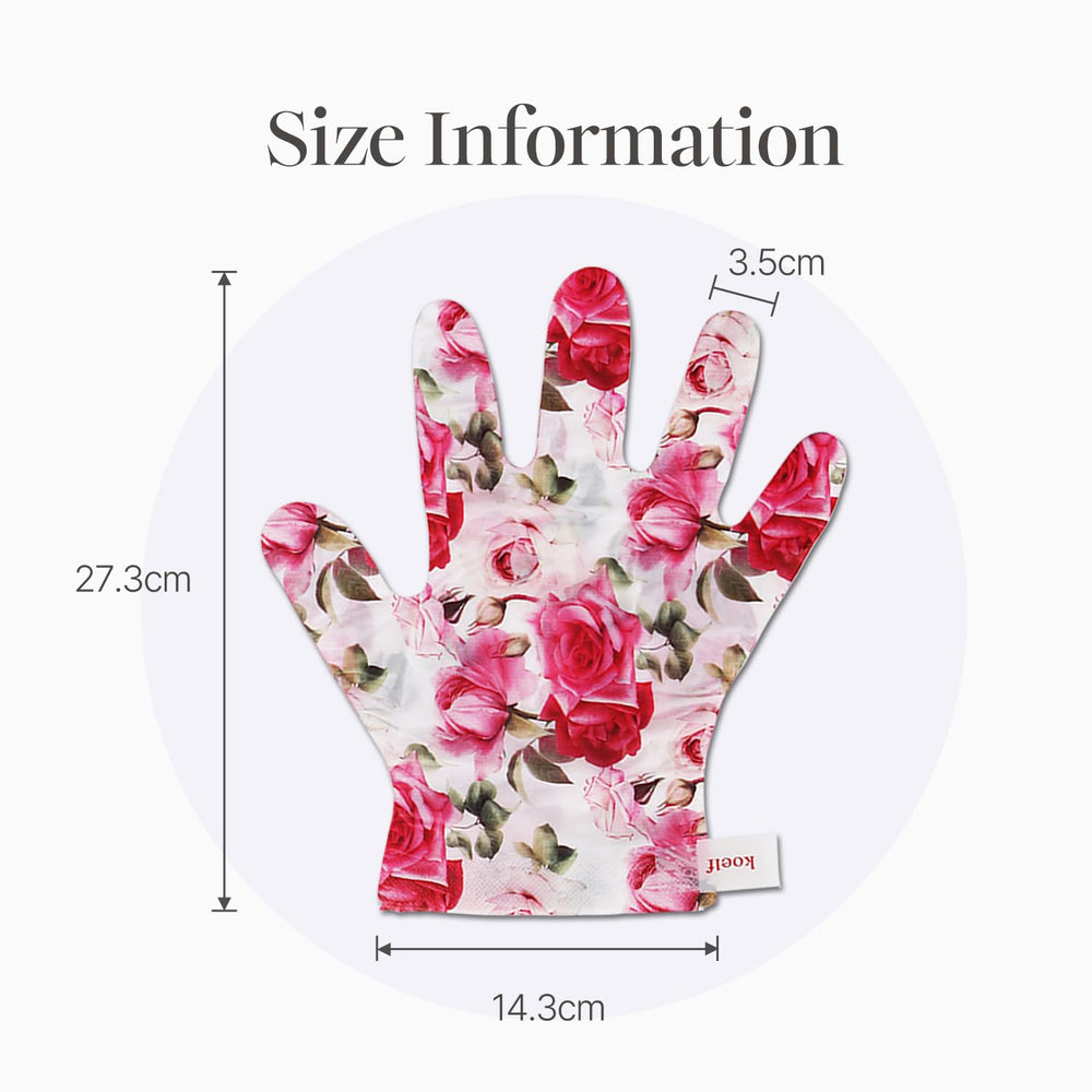 Koelf PETITFEE Rose Petal Satin masque pour les mains — gants faciles à appliquer et à ajuster.